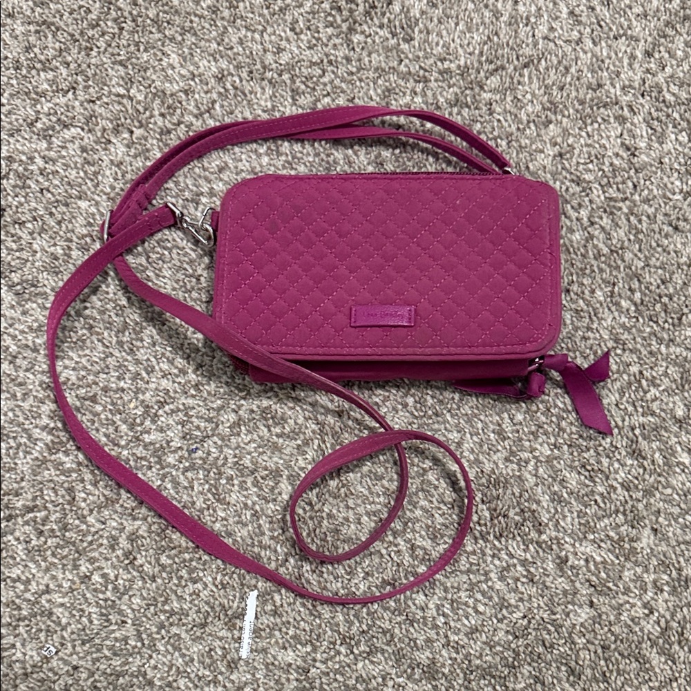 Vera Bradley Quilted Crossbody Bag in Magenta